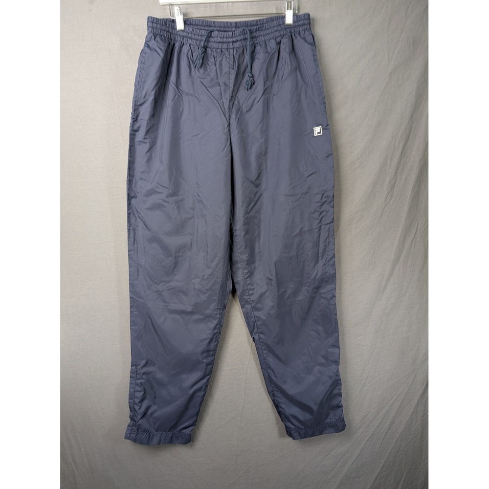 Fila Mens L Navy Blue Nylon Windbreaker‎ Track Pants Elastic Waist Drawstring
